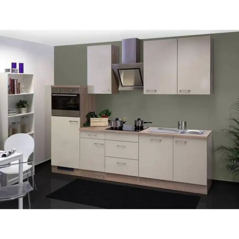 Einbauküche Küchenblock Möbelix Nepal Sonoma Eiche/Kaschmir B: 280cm