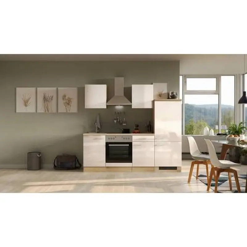 Einbauk&uuml;che K&uuml;chenblock M&ouml;belix Nepal Sonoma Eiche/Kaschmir B:220cm