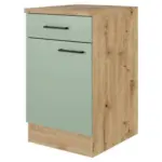 M&ouml;belix K&uuml;chenunterschrank Cara 50 cm Eiche Artisan/Gr&uuml;n