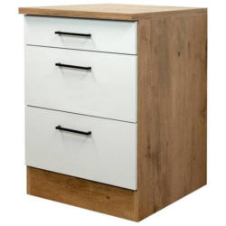 Schubkastenunterschrank Avila Eichefarben/Magnolie B: 60 cm