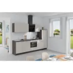 Möbelix Küchenzeile Win M. Geräte 280 Cm Crema / Eiche Grau