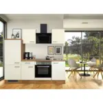 M&ouml;belix Einbauk&uuml;che K&uuml;chenblock M&ouml;belix Avila Eichefarben/Magnolie B: 220 cm