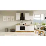 M&ouml;belix Einbauk&uuml;che K&uuml;chenblock M&ouml;belix Avila Eichefarben/Magnolie B: 220 cm