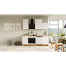 Einbauküche Küchenblock Möbelix Avila Eichefarben/Magnolie B: 220 cm