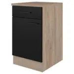 Möbelix Küchenunterschrank Capri 50 cm Eiche/Schwarz