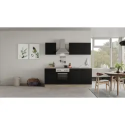 Einbauküche Küchenblock Möbelix Capri Eiche/Schwarz B: 210 cm