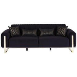 3-sitzer-sofa Mit Schlaffunktion Bono Schwarz