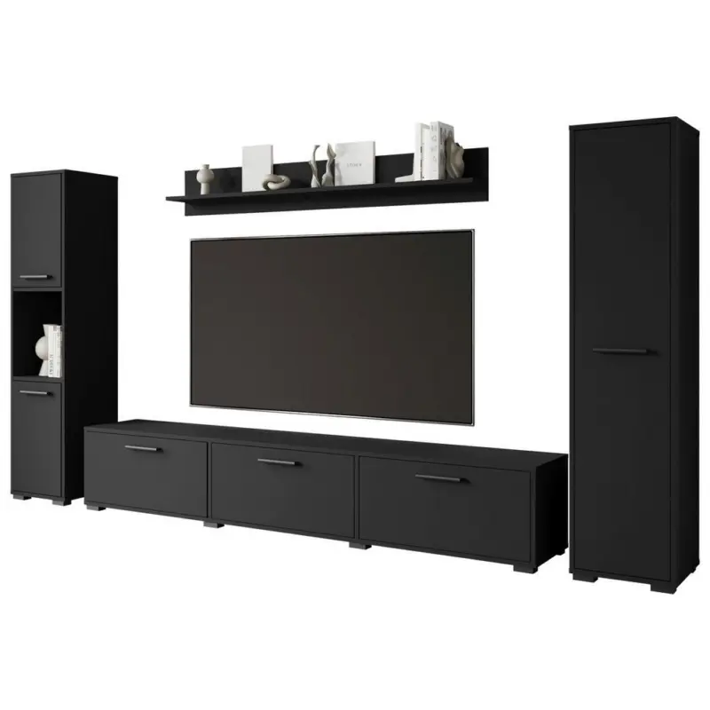 Wohnwand Bogota XL Schwarz