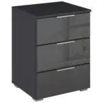 Möbelix Nachkästchen Grau Metallic Dekor H: 62 Cm, Mars 3l-Glas
