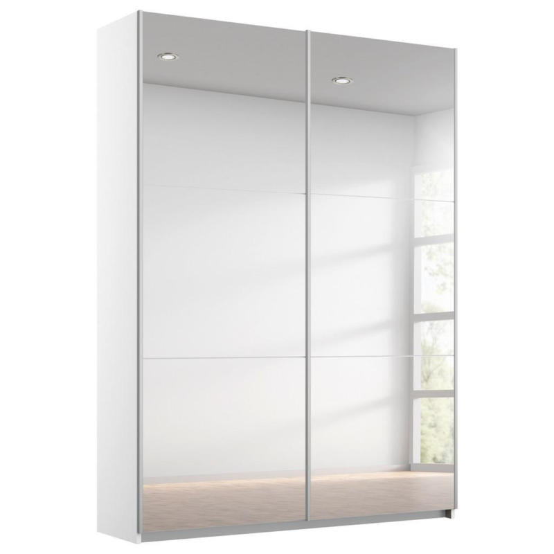 Schwebetürenschrank Mit Spiegel 131cm Reflect, Weiß