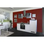 M&ouml;belix Einbauk&uuml;che K&uuml;chenblock M&ouml;belix Lucca Wei&szlig;/Graubraun B: 220 cm