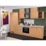 Möbelix Einbauküche Küchenblock Möbelix Nano Buchefarben/Beige B: 310 cm