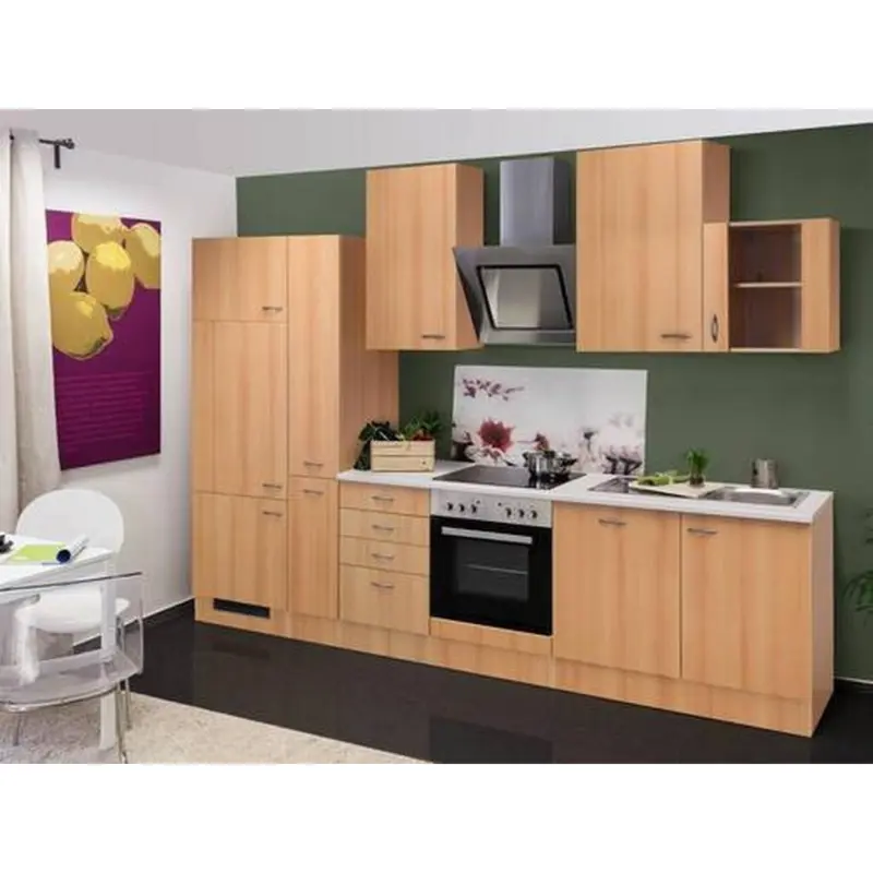 Einbauk&uuml;che K&uuml;chenblock M&ouml;belix Nano Buchefarben/Beige B: 310 cm