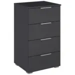 Möbelix Nachkästchen Grau Metallic Dekor H: 60 cm Mars 4l