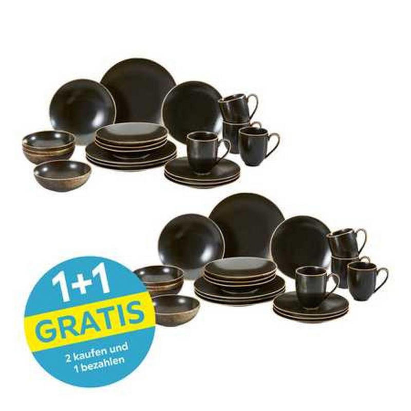 Kombiservice Rusty Keramik 4 Personen Geschirr Set