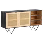 M&ouml;belix Sideboard Schwarz/braun, B: 145 Cm
