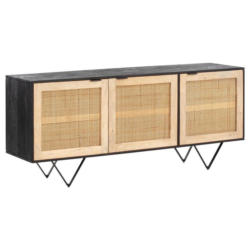 Sideboard Schwarz/braun, B: 175 Cm