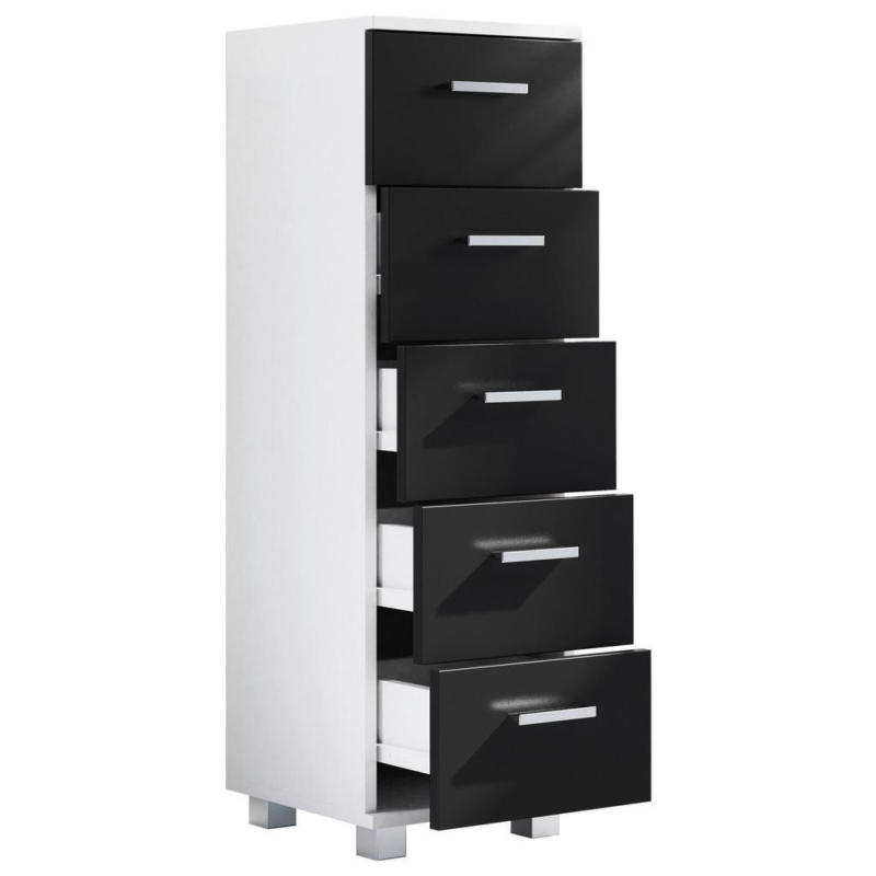 Highboard Zalo M Weiß/schwarz B: 30 Cm