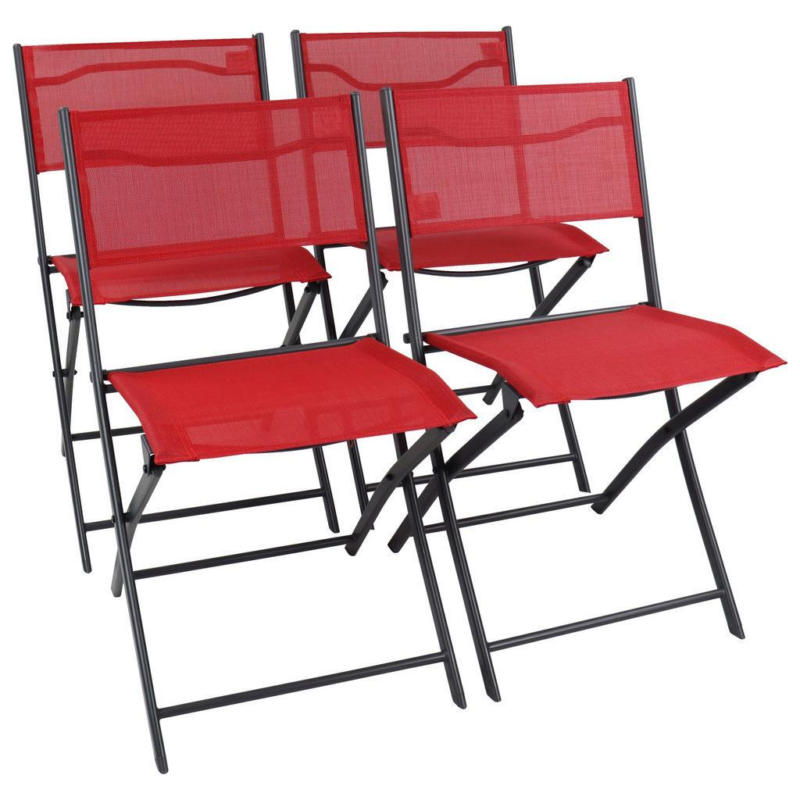 Gartenstuhl-Set Sumila 4-Er Rot B: 45 cm