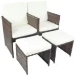 Möbelix Gartensessel-Set 4-Tlg. Raloso Metall/Kunststoff/Textil