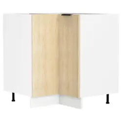 Eckunterschrank Fasola Honigeiche/wei&szlig; B: 76 Cm