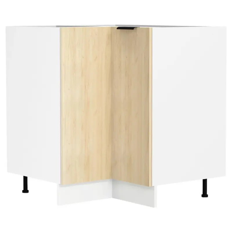 Eckunterschrank Fasola Honigeiche/wei&szlig; B: 76 Cm