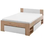 Möbelix Holzbett 140x200 Cm Azurro 2-140 Eiche Artisan Dekor/weiß
