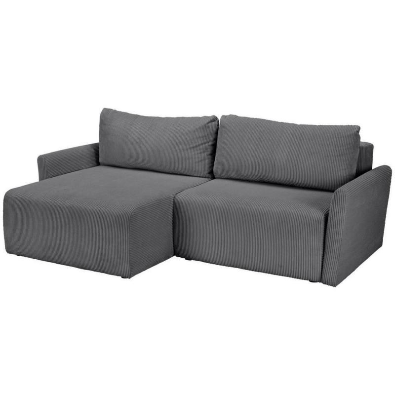 Ecksofa mit Bettfunktion Sonos Cordstoff Anthrazit