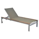 Möbelix Sonnenliege Naxos Aluminium, Akazie verstellbar