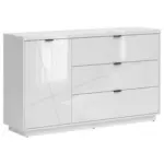 Möbelix Sideboard 156 Cm Forn Chest Of Drawers, Weiß Hochglanz