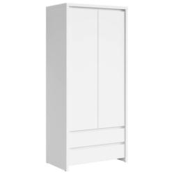 Drehtürenschrank 90cm Kaspian Weiß