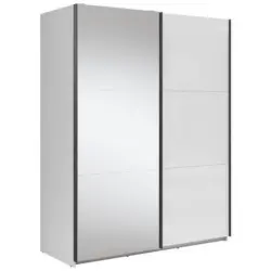 Schwebet&uuml;renschrank 153,5cm Tetrix Wei&szlig; Hochglanz