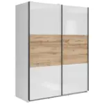 Möbelix Schwebetürenschrank 153,5cm Tetrix Weiß Hochglanz