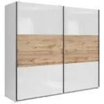M&ouml;belix Schwebet&uuml;renschrank 220 Cm Tetrix Wei&szlig; Hochglanz
