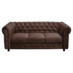 Möbelix Chesterfield-Sofa Cardiff Braun B: 205 cm