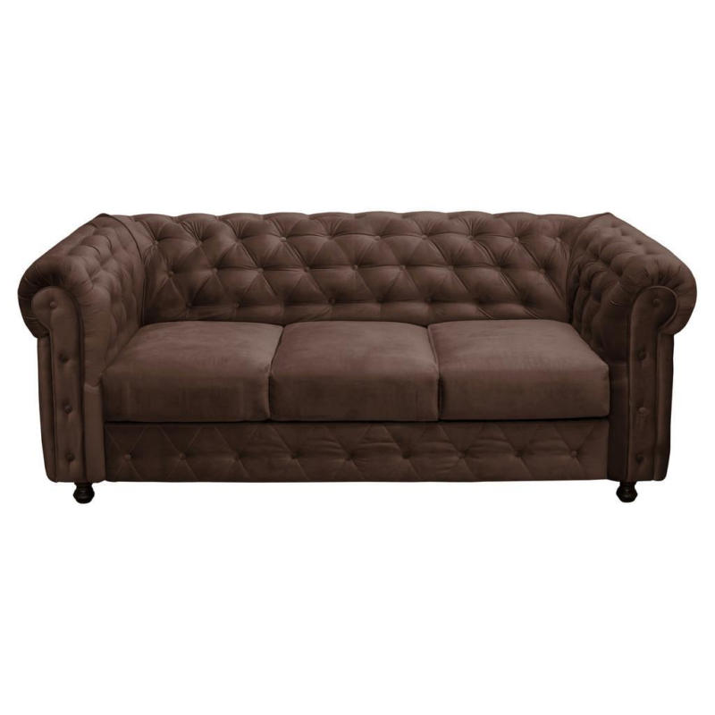 Chesterfield-Sofa Cardiff Braun B: 205 cm