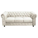 Möbelix Chesterfield-Sofa Cardiff Creme B: 205 cm