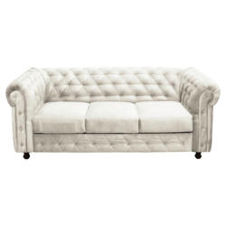 Chesterfield-Sofa Cardiff Creme B: 205 cm