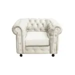 Möbelix Chesterfield-Sessel Cardiff Creme B: 110 cm