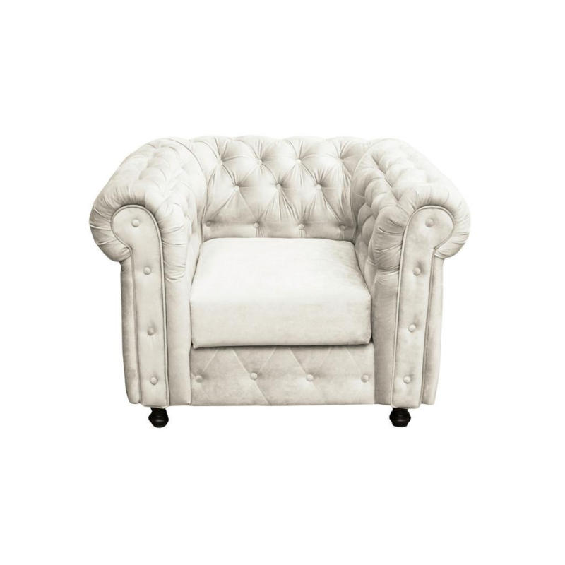 Chesterfield-Sessel Cardiff Creme B: 110 cm