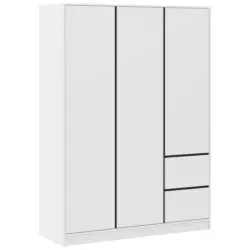 Drehtürenschrank 146,8cm Basit Weiß Dekor