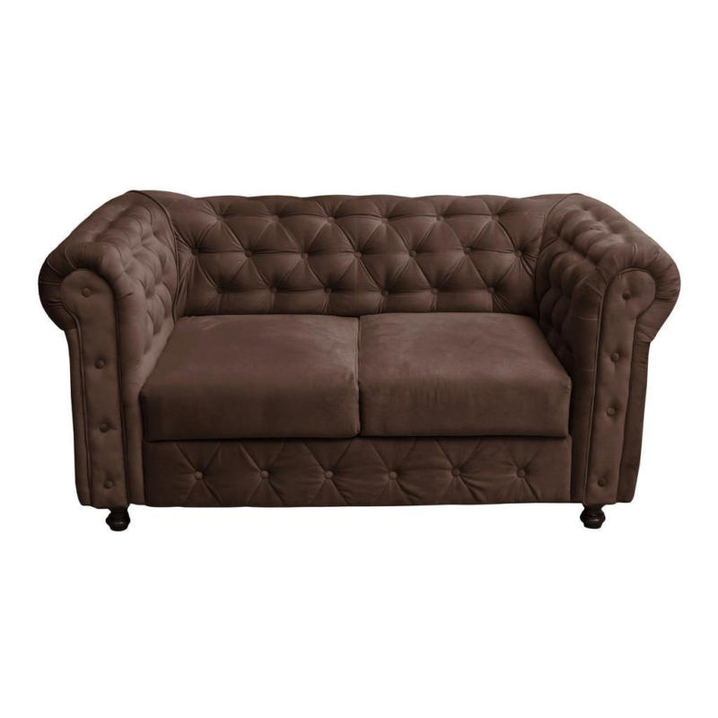 Chesterfield-sofa Cardiff Braun B: 168 Cm