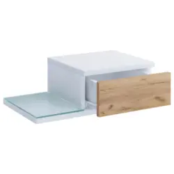 Nachkästchen Weiß, Honigeiche H: 15 cm Konsila M