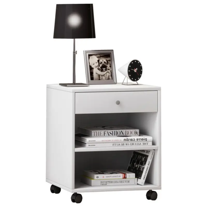 Nachkästchen Weiß H: 54 cm Rolda