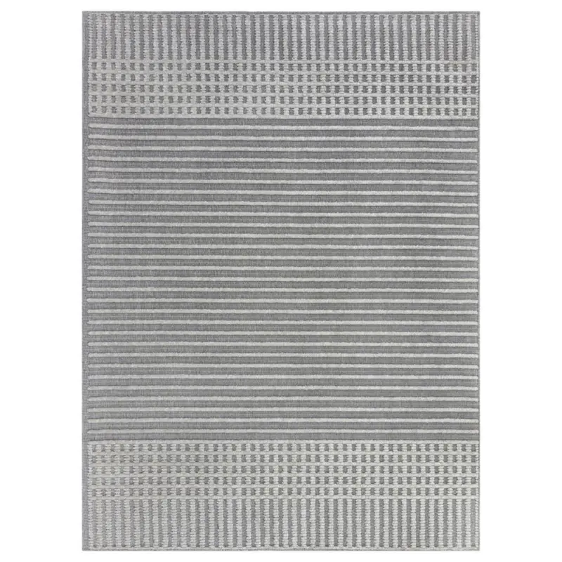 Webteppich Elton Stripe Wash Grey 120x160