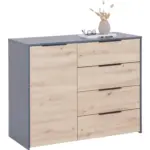 Möbelix Kommode 114,5 Cm Alan 3, Anthrazit