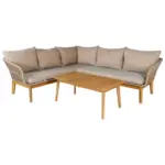 Möbelix Loungegarnitur 2-tlg Chania Akazienholz/metall Mit Kissen