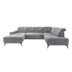 Ecksofa, Sitzvorzug Elektrisch Sano, Hellgrau, 180x337x200cm