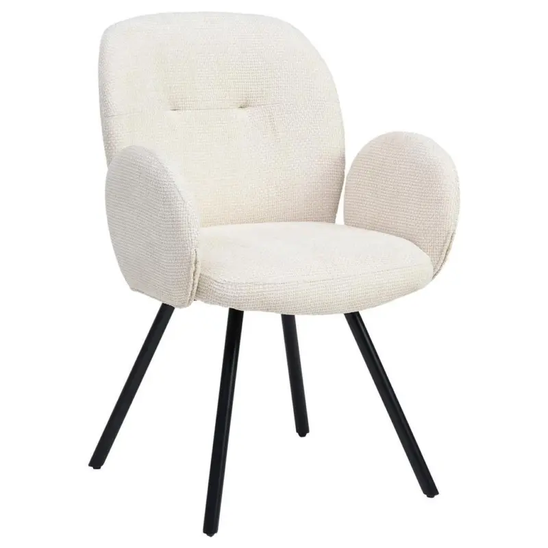 Armlehnstuhl Niklas Schwarz/weiß Gepolstert