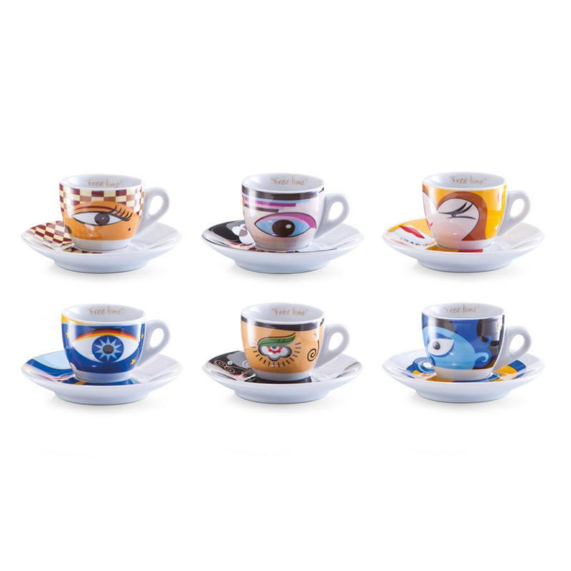 Tassenset Espresso-Set 'magic Eyes'